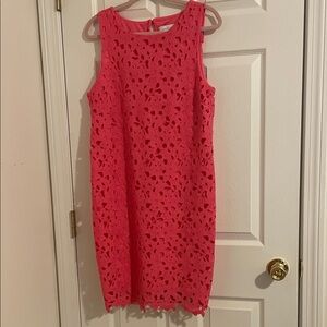 Jessica Simpson lovely coral lace cutout dress. Beautiful floral pattern Size 10